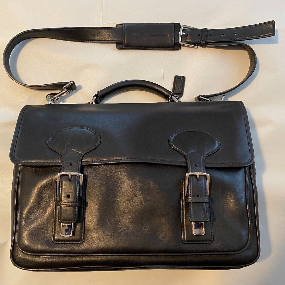 Coach Black Leather Computer Briefcase